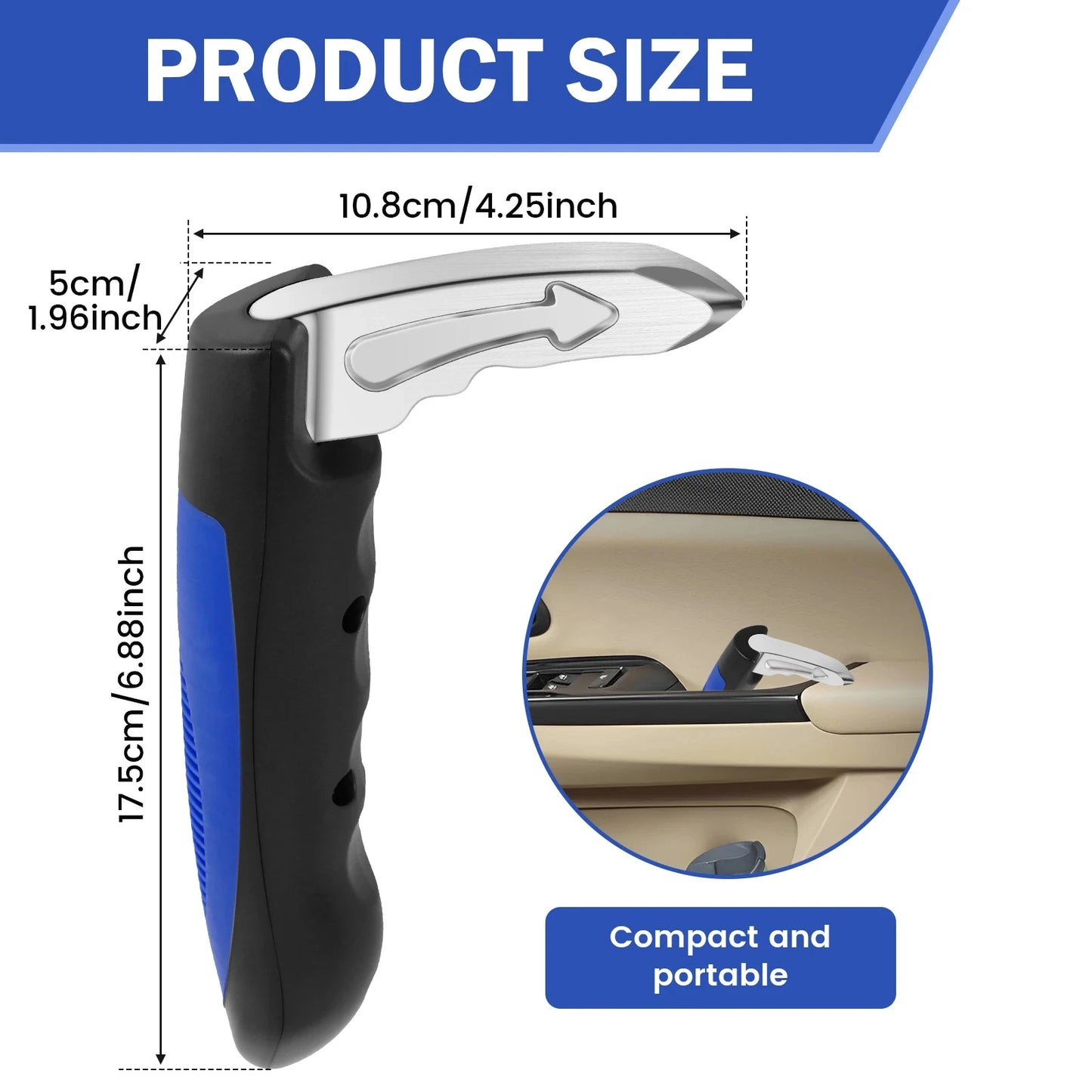 SafeLat™ 2-in-1 Car Door Assist Handle with Emergency Window Breaker